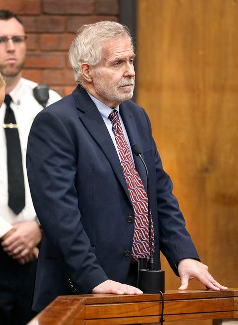 Norwell pediatrician Dr. Richard Kauff is arraigned in Hingham District Court on charges of sexual assault as a result of complaints from former patients on Monday, Nov. 20, 2023.