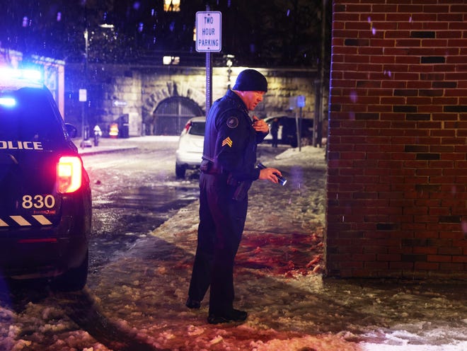 Brockton police investigate a stabbing at 146 Montello Street on Sunday, Jan. 7, 2024.