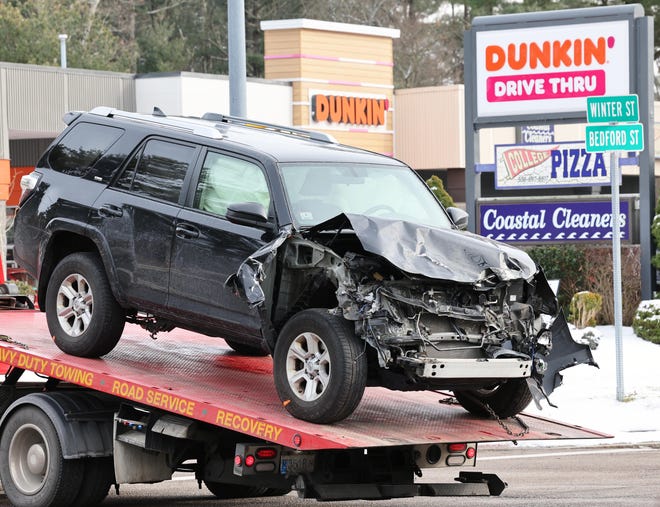 Multi-vehicle accident injures four at the intersection of Bedford St. (Route 18) and Winter St. in Bridgewater.